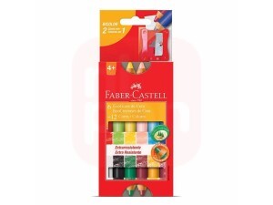 Giz de Cera Amadeirado 12 Cores Bicolor - Faber-Castell