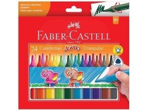Canetinha 24 Cores Jumbo Triangular - Faber-Castell