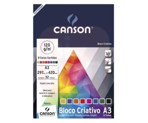 Bloco Criativo Cards A3 120g 32 Folhas