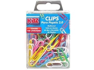 Clips Kaz 2/0 Colorido 100 Unidades
